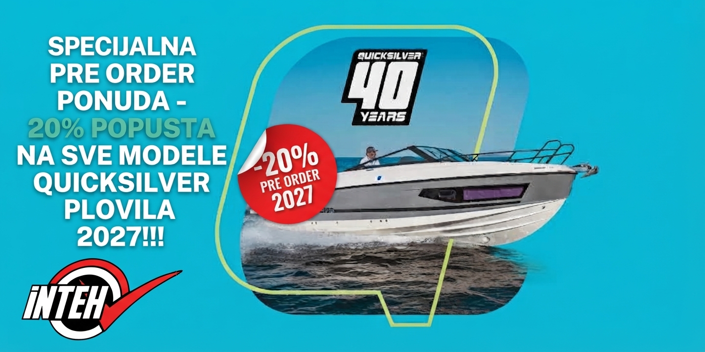 AKCIJA 20% POPUST NA QUICKSILVER PLOVILA ZA PRE ORDER 2027